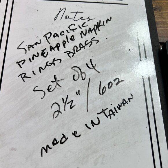 San Pacific Vintage Pineapple Brass Napkin Holders Set of 4 - Picture 8 of 8